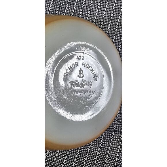 Two Fire-King Peach Luster casserole Model 472 - Picture 4 of 9